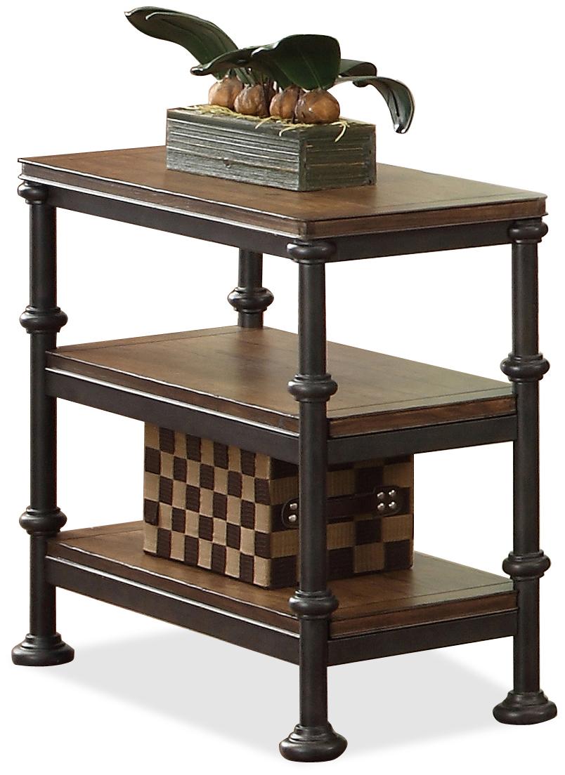 Riverside Furniture Camden Town Rectangular Chairside Table with 2